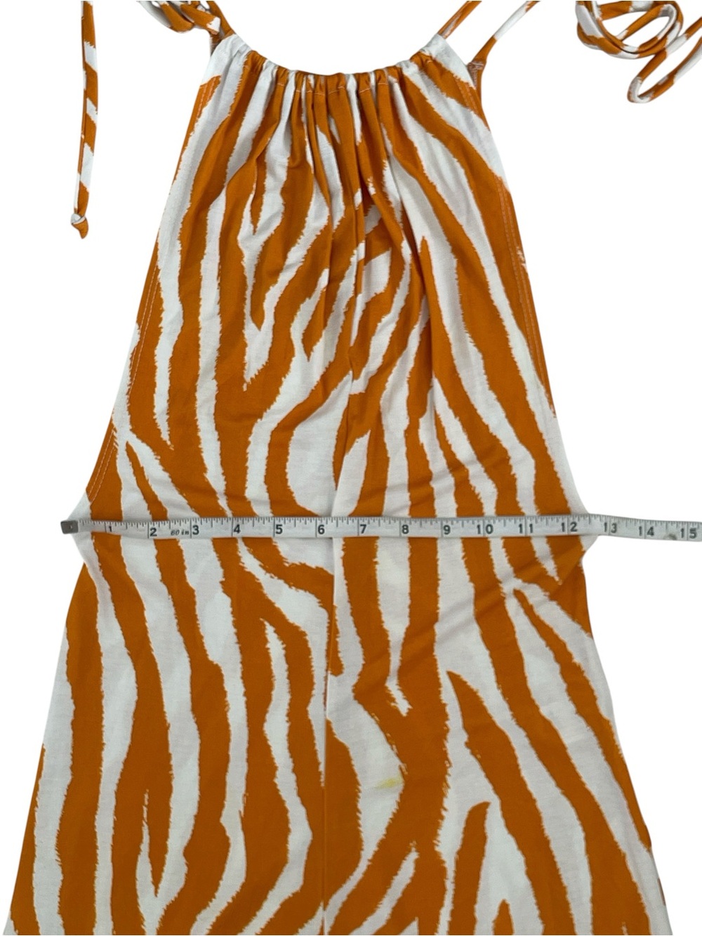 Goldtimeusa Orange & White Printed Jumpsuit - Picture 7 of 14